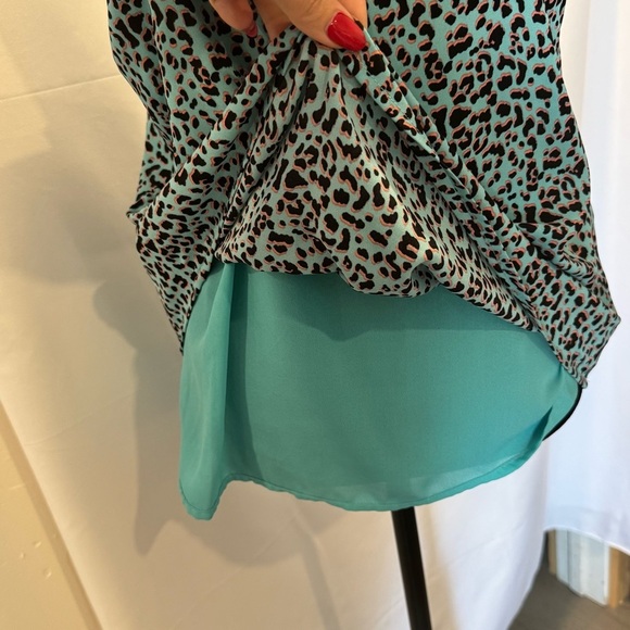 Socialite Y2K Cheetah Print Spaghetti Strap Women’s Cami Pink And Teal Sz S - Picture 4 of 5